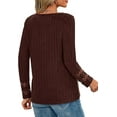 thumbnail image 5 of PRETTYGARDEN Women's Long Sleeve Shirts Ribbed Knit V Neck Tee Dressy Casual Blouses Going Out Tunic Tops Fall Outfits, 5 of 8