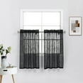 thumbnail image 4 of 2 Piece Linen Textured Window Treatment Tiers/Curtains panels Drapes Set, 4 of 9