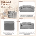 thumbnail image 6 of ANPOO 81.3" Boneless Loveseat Sofa Cloud Couch with Deep Seat, Modern Oversized Velvet Compressed Sofa Couch with 4 Pillows & Side Pockets, Upholstered Boneless Couches for Living Room, Gray, 6 of 10