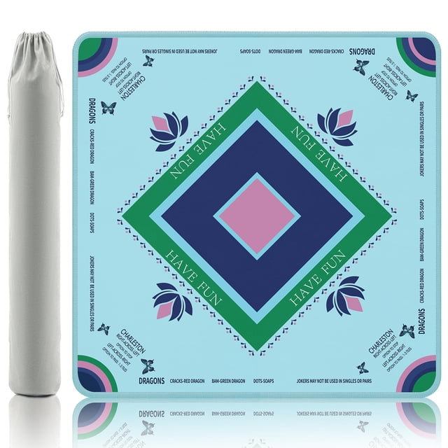 Tapete de juego de mesa Gedgan 82 x 82 cm para mahjong, de goma y plegable