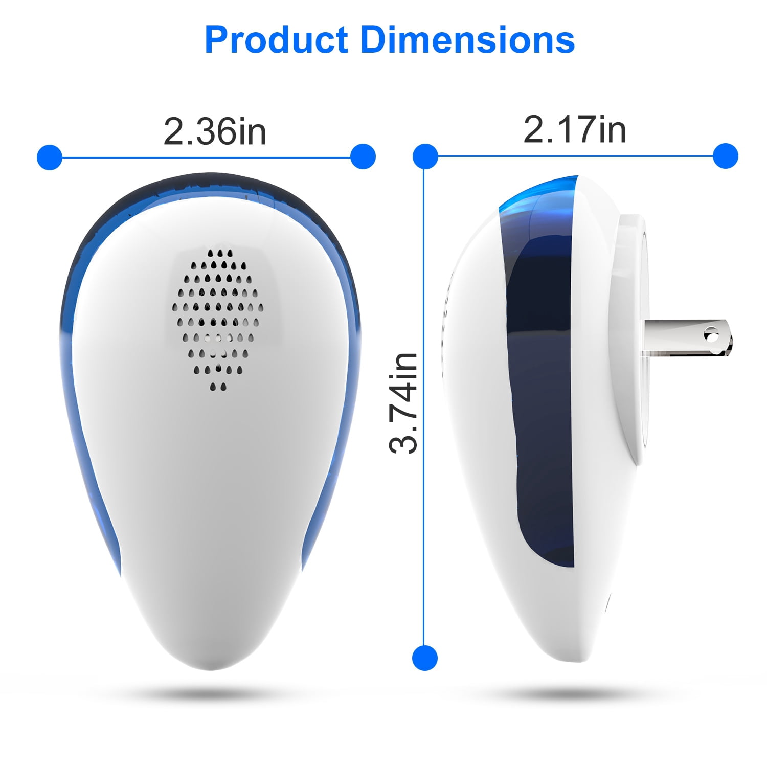 Astoutdoor Ultrasonic Pest Repeller 6-Pack, Plug-in Indoor Device, 22-65KHz Variable Frequency, White