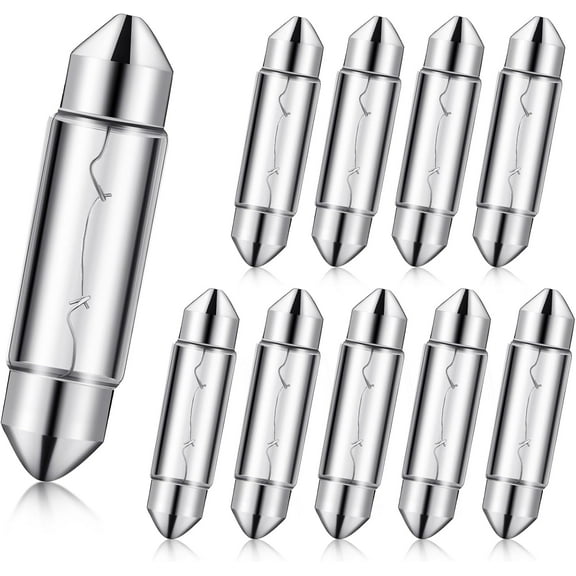 Lsupdaol 10 Pcs Xenon Festoon Light Bulb 12 Volt Xenon Bulb 39mm Under Cabinet Light for Counter Lighting and Under Cabinet Lighting in Kitchen(10 Watt)