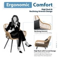thumbnail image 5 of JOIVI All-Weather Outdoor Wicker Dining Chairs Set of 2, Patio Rattan Chairs with Cushions & Armrests, Outdoor Wicker Porch Chairs for Lawn, Balcony, Garden, Black, 5 of 7