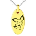 thumbnail image 3 of Tioneer Stainless Steel 2nd Gen Pichu Pokémon Engraved Small Oval Charm Pendant Necklace, 3 of 4