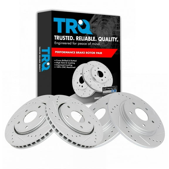 TRQ Front & Rear Brake Performance Rotor Kit Set of 4 Fits Select Chrysler Dodge Ram VW