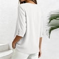 thumbnail image 7 of Lmueinov 3/4 Sleeve Length Tops for Women 100%Cotton Solid Crew Neck Casual Tunic Shirts Lightweight Pullover Blouses for Summer Fall Daily Vacation, 7 of 7
