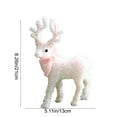 thumbnail image 3 of yulier Christmas Reindeer Figurine Tabletop Ornaments with Velvet Ribbon Bow and Mini Bells, Reindeer Statue Xmas Gifts Christmas Decorations for Mantel Fireplace Desktop Decor, 3 of 6