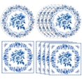 thumbnail image 1 of Decoración Floral de Cumpleaños - Vajilla Desechable con Flores Azules y Blancas, 1 of 7