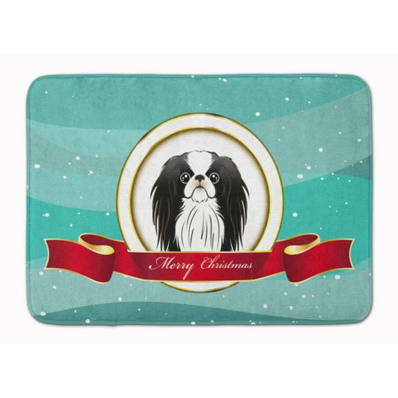 Carolines Treasures BB1540RUG Japanese Chin Merry Christmas Machine Washable Memory Foam Mat 19 X 27" multicolor