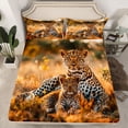 thumbnail image 2 of Feelyou Kawaii Leopard Family Queen Sheet Sets, Jungle Animal Bed Set, 4 Pieces, 2 of 7