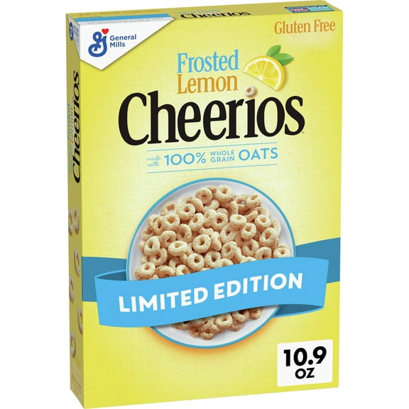 Frosted Lemon Cheerios Cereal, Gluten Free Cereal with Oats, Limited Edition, 10.9 oz