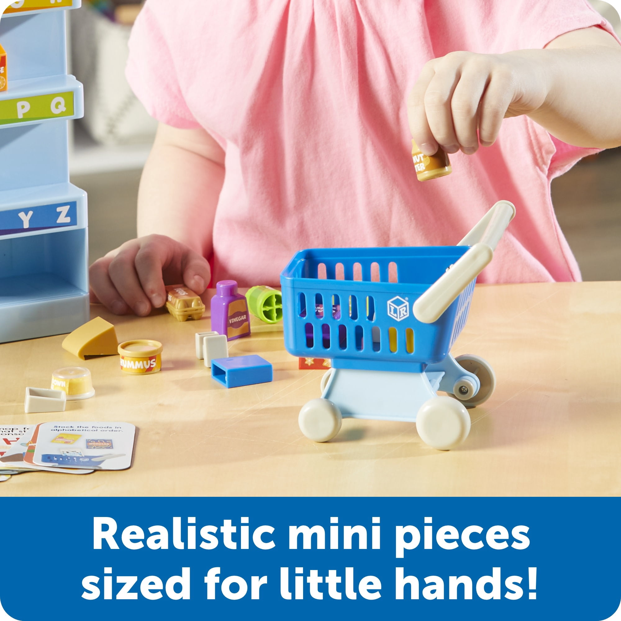 Learning Resources Alphabet Mini Market - Miniature Play Food Grocery Store, Ages 3+