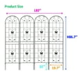 thumbnail image 2 of 4 Pack Metal Garden Trellis 86.7" x 19.7" Rustproof Trellis for Climbing Plants Outdoor Flower Support Black, 2 of 14