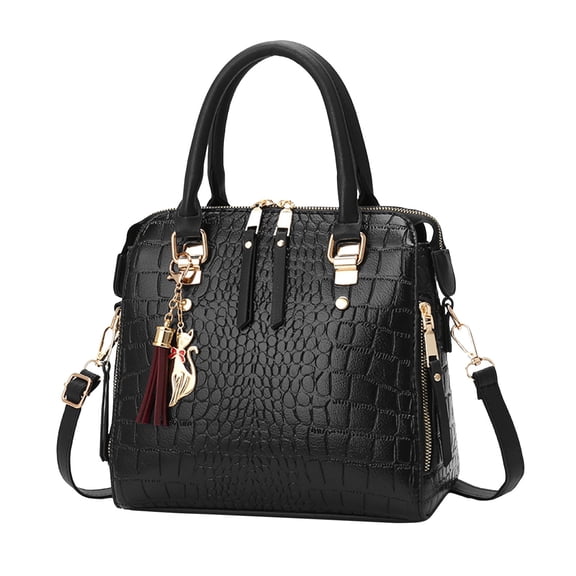 Faraee Crossbody Purses and Handbags for Women Leather Tote Top Handle Satchel Shoulder Bags Black