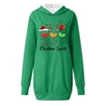 thumbnail image 1 of WEAIXIMIUNG Chandail en Molleton pour Femmes Veste Longue Décontractée Col Rond Poche Imprimé Flocon de Neige de Noël, 1 of 3