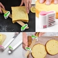 thumbnail image 5 of 4Pack DIY Cake Leveler Slicer Cutter, 5 Different Thicknesses Layers Stratification Auxiliary Bread Toast Slice Kitchen Fixator Tool (Pink + Green), 5 of 5