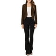 thumbnail image 3 of MODA NOVA Juniors Collarless Work Office Business Casual Cropped Blazer, 3 of 7