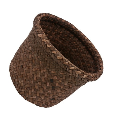 FRCOLOR Bathroom Bins Wicker Rattan Bin Straw Storage Basket Fruit Basket Office 24x20cm