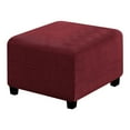 thumbnail image 2 of Square Ottoman Covers Slipcover Stretch Comfortable Jacquard Fabric with Elastic Bottom Form Fit Furniture Protector for Footrest Pouffe Foot Stool Storage, Removable Washable Spandex, 2 of 5