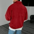 thumbnail image 4 of Miluxas Men's Quarter Zip Pullover Mock Neck Lightweight Sweatshirt Long Sleeve Polo Shirt Business Casual Pullover Top Red, 4 of 7