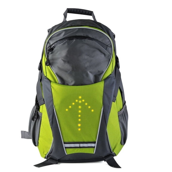Wireless remote control LED light warning backpack,green