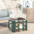 thumbnail image 3 of Yayeee Collapsible Cube Storage Bin with Lid Fabric Closet Decorative Basket with Handles, Green Christmas, 3 of 7