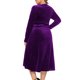 thumbnail image 4 of Vestido de talla grande para mujer Cuello cruzado de terciopelo Cuello en V Cintura alta Drapeado Ma Abanopi Morado/XXXXL, 4 of 5