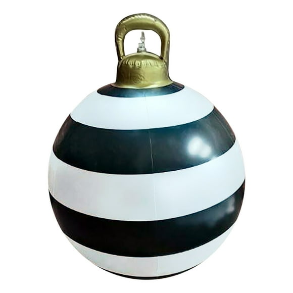 Fiudx Decoración Navideña para Exteriores, Diseño Inflable de Regalo, Material Festivo de Pvc, Punto Focal para Porche, Decoración Navideña, Uso Interior y Exterior, Diámetro de 60 Cm.