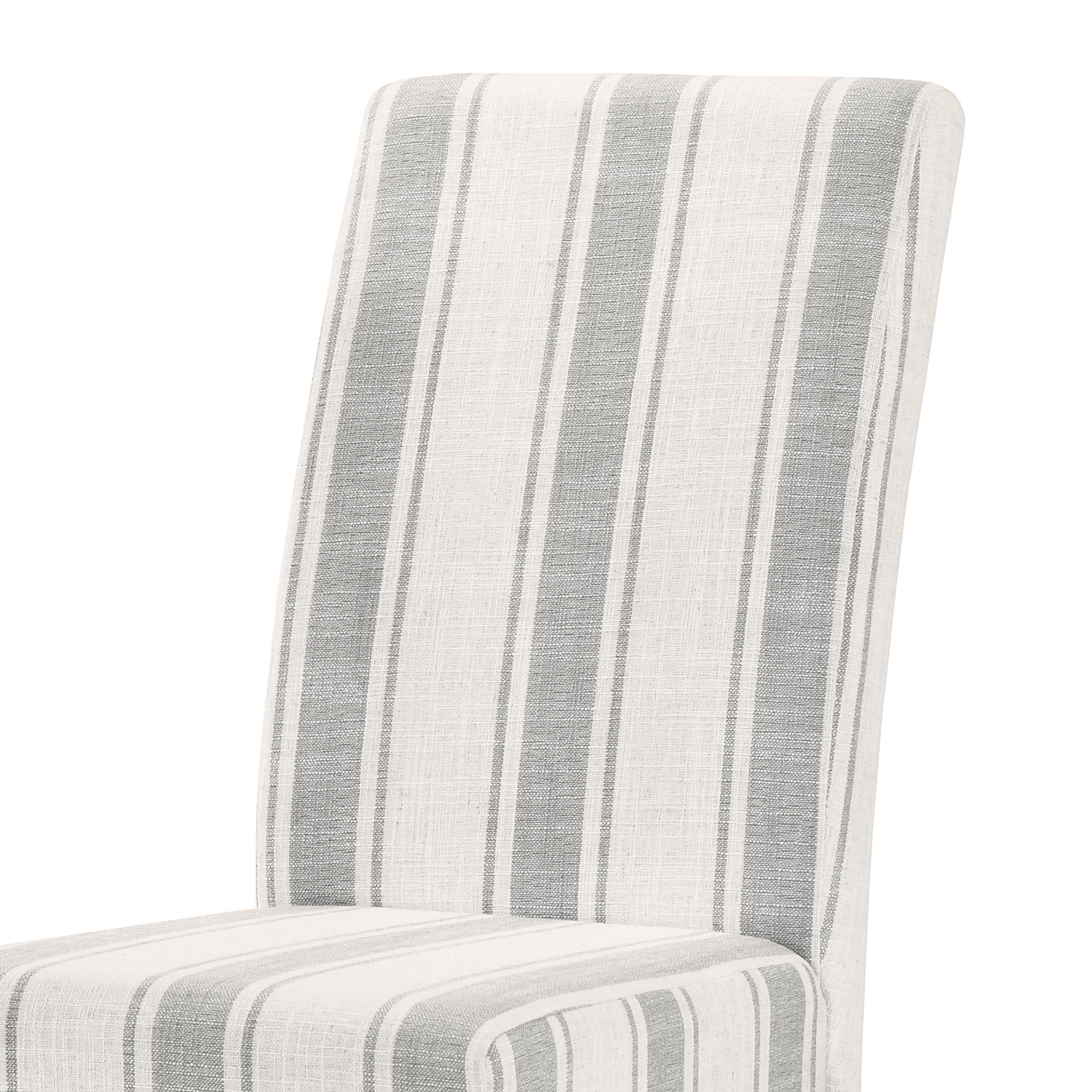Noble House Asher Fabric Dining Chairs, Set of 2, Gray, Light Beige, Espresso