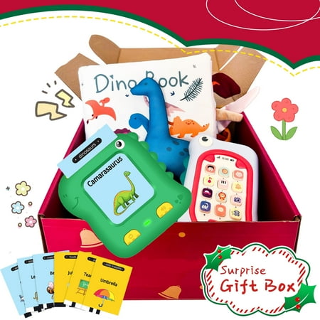 Adofi Upgraded Baby & Toddler Toys, 3 in 1 Set Dinosaur Toys Dinosaur Talking Flashcards for 1-3 Year Boys Girls, Dinosaur Cell Phone Toy , Soft Dinosaur Book for Baby 6 to 12 Months, Christmas gifts