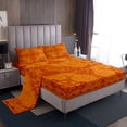 thumbnail image 3 of Erosebridal Orange Damask Floral Bed Sheets,Retro Boho Flower King Sheets For Adults 4pcs, 3 of 5