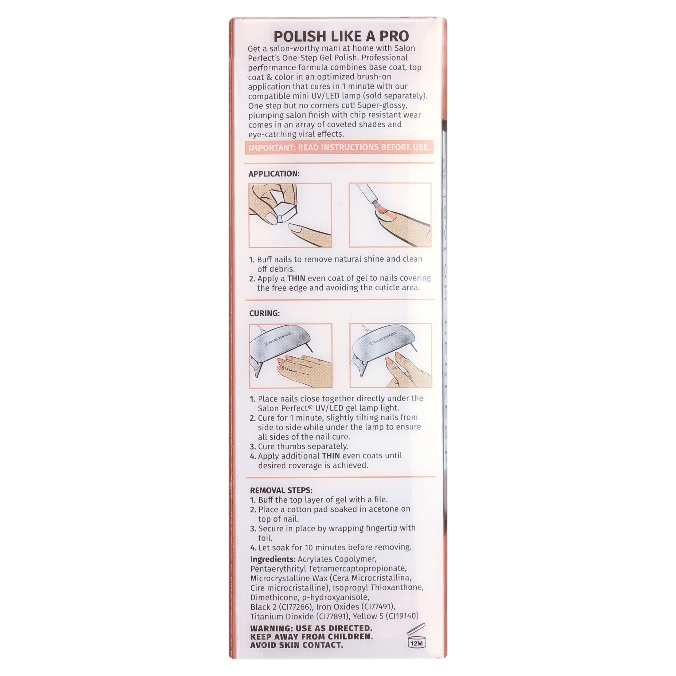 Salon Perfect One Step Gel, Birthmark Beauty, Nude Nail Polish, 0.5 fl oz