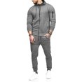 thumbnail image 4 of Cárdigan con cremallera informal para exteriores para hombre, cuello redondo, traje deportivo con capucha Pompotops oipoqjl29757, 4 of 5