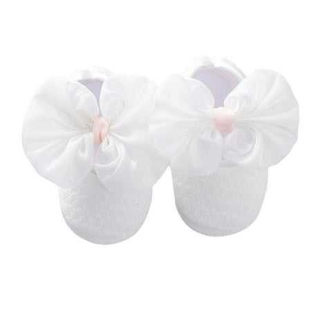 

Baby Shoes Solid Color Walking Shoes Footwear with Big Bowknot for Girls Pink/White/Wine Red/Yellow