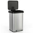 thumbnail image 2 of YYAo Trash and Recycling Bin, Kitchen Garbage Can Rubbish Bin,13.2 Gallon Step Trash Can with Soft Close Lid and Deodorizer Compartment-Silver, 2 of 7