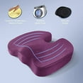 thumbnail image 3 of Office Chair Cushions for Desk Chairs,Memory Foam Coccyx Cushion,Car Seat Cushion for Back Tailbone Pain Relief,Dual-Linings Protects Wheelchair Cushion Purple, 3 of 5