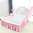 thumbnail image 5 of PiccoCasa Polyester Wrap Around Dust Ruffle Bed Skirt 15" Drop for Full Size Bed, Pink, 5 of 7
