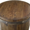 thumbnail image 6 of Uttermost Ceylon 19" Round Wood and Metal Wine Barrel Accent End Table in Walnut, 6 of 9