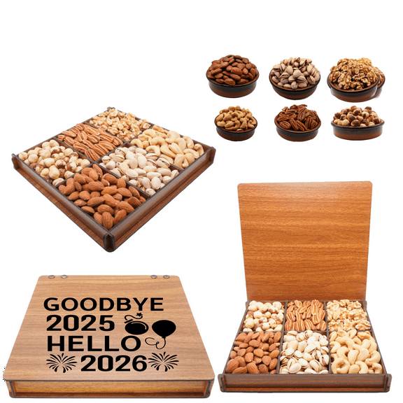 Mixed Nuts, Secret Garden's, Boxes, Gift for Happy New Years 2025, Gourmet Tray, Food Basket Sets