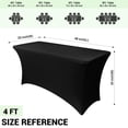 thumbnail image 4 of Mantel Obstal Stretch Spandex de 4 pies, negro, paquete de 2, 4 of 8