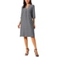 thumbnail image 2 of Vestidos de Otoño para Mujeres Casual de Manga 3/4 con Cuello en V, Estampado de Zigzag, Suelto, Largo hasta la Rodilla con Bolsillos XL Negro, 2 of 6