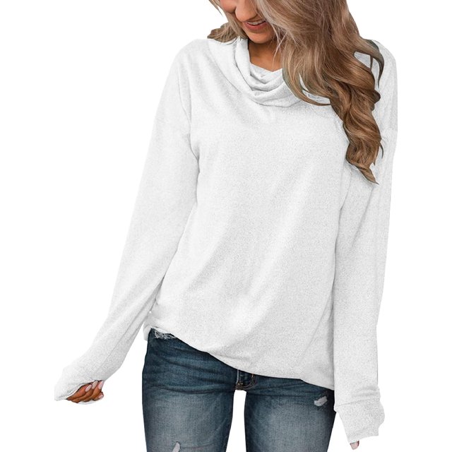 Pullovers à Manches Longues pour Femmes Col Bénitier Tunique Chemise Décontractée