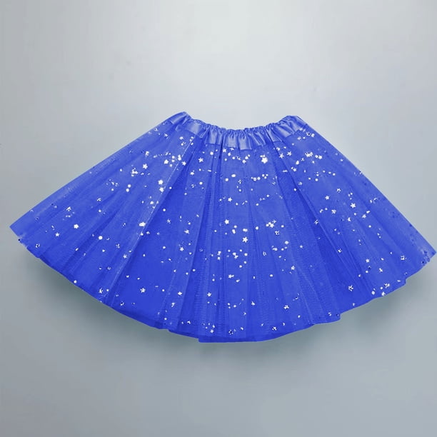 TaTaai Women Star Sequin Mesh Tutu Skirt Fluffy Ball Gown Ballet Skirt Ladies Party Performance Dance Wear Lightweight Breathable Soft Comfortable Stylish Skirt for Women Gift