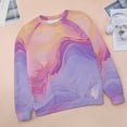 thumbnail image 6 of Colorful Marble Pattern Womens Casual Crewneck Sweatshirt Long Sleeve Tops Cute Pullover Loose Fit, 6 of 7