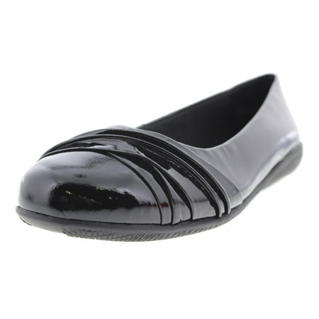 Walking Cradles Womens Flick Patent Leather Pleated Ballet (Best Ballet Flats For Walking)