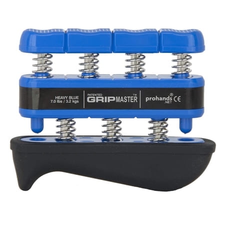 Prohands Gripmaster Rehab Hand Exerciser Finger Exerciser (Hand Grip Strengthener) Spring-Loaded Finger-Piston System Added Palm Cushion (7 lb Heavy Tension Blue-Gripmaster Rehab)