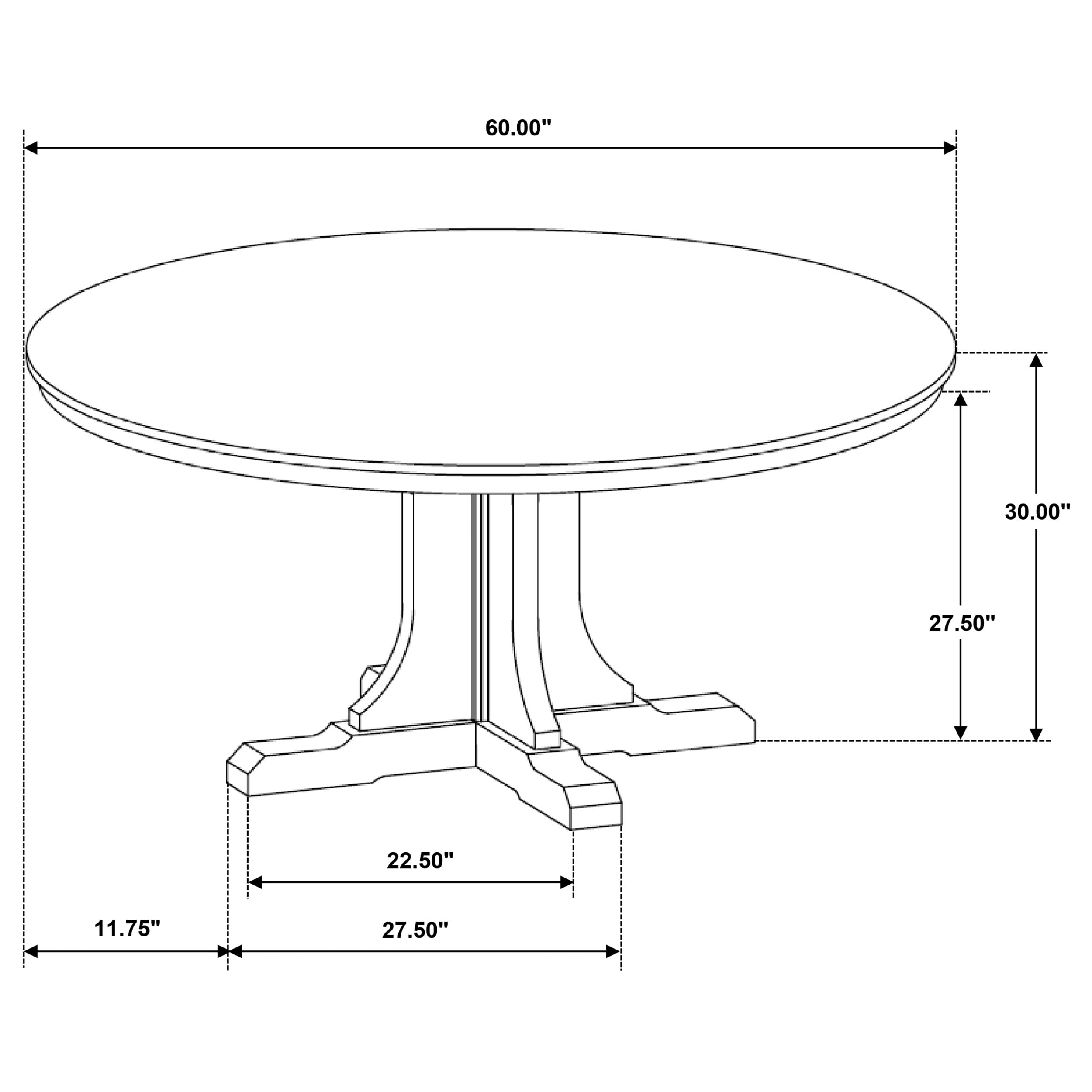 Hartville 60-inch Round Dining Table Natural Light Brown