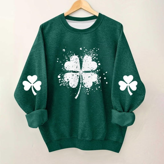 hengsof Kids St Patricks Day Fashion Pullover, Long Sleeve Round Neck Graphic Sweatshirt for Holiday Festivities, Ages 1 to 13 Years