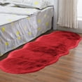 thumbnail image 6 of 55in Ultra Soft Fluffy Shaggy Area Rug Faux Fur Rug Chair Cover Seat Pad Fuzzy Area Rug for Bedroom Floor Sofa Living Room, Red, 6 of 8