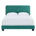 thumbnail image 6 of Pemberly Row Channel Tufted Performance Velvet Full Bed in Teal Green, 6 of 8